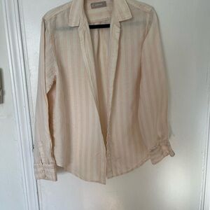 Everlane Beige Striped Shirt